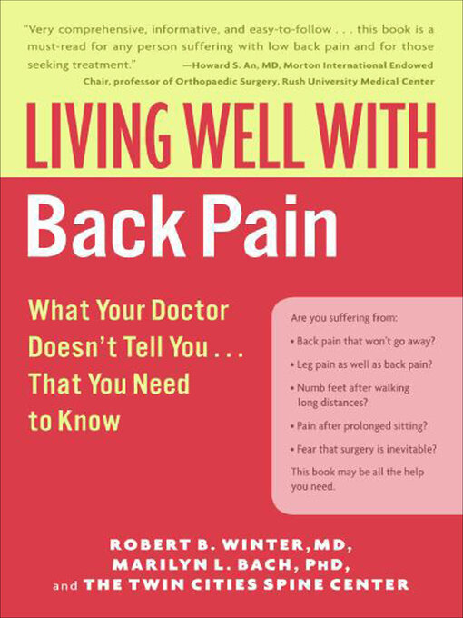 Title details for Living Well with Back Pain by Robert B. Winter - Wait list